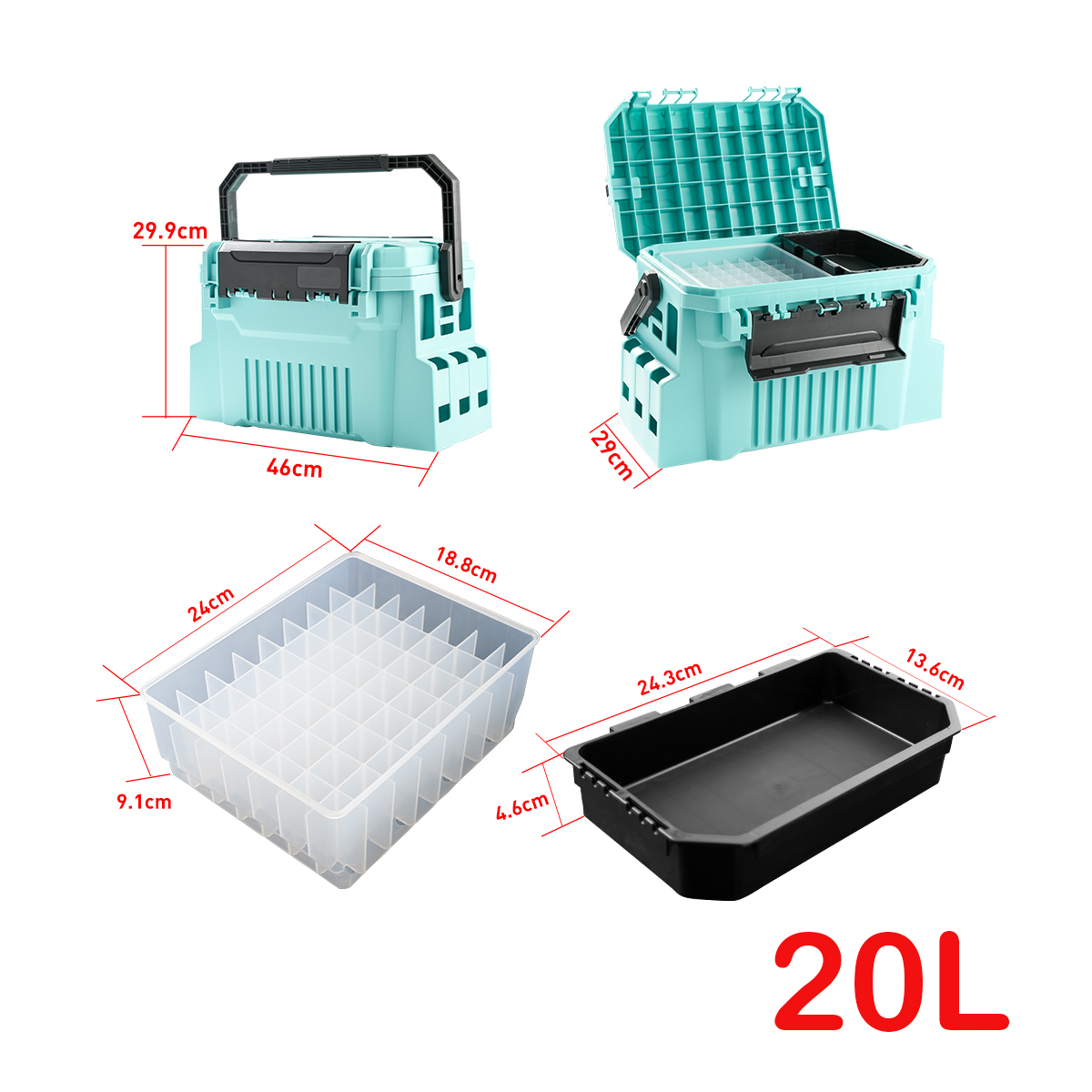 Boîte de matériel de pêche 20L - Fishing Kayak Crate avis et prix